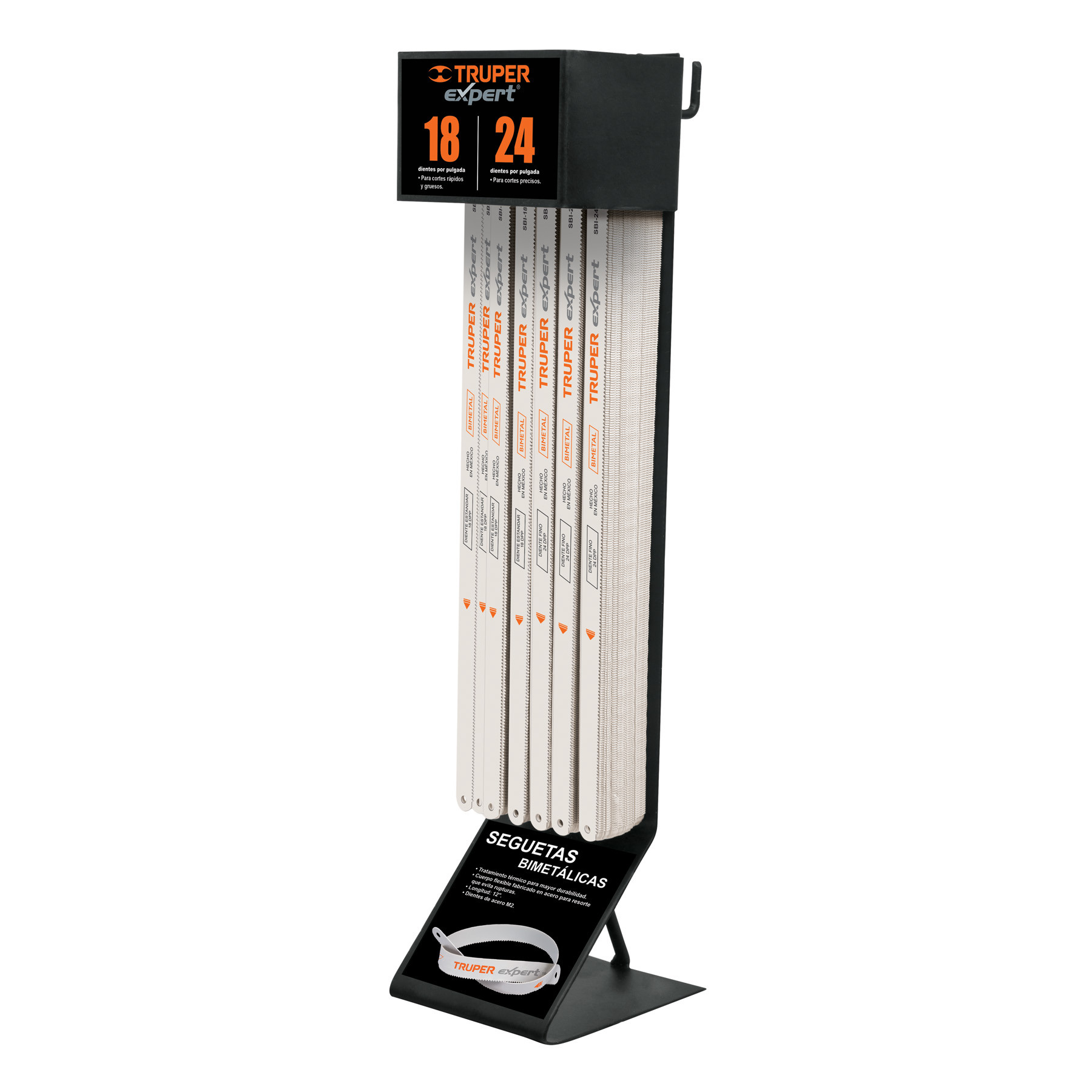Rack despachador con 300 seguetas