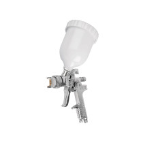 Pistola p/pintar gravedad HVLP vaso plástico, 1.4 mm, Truper