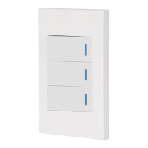 Placa armada 3 interruptores, 1 módulo, Española, blanco