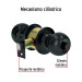 Cerradura tipo esfera, cilíndrico, baño, negro, BASIC