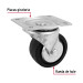 Rodaja hule 4", placa giratoria c/balero, carga 100kg, FIERO