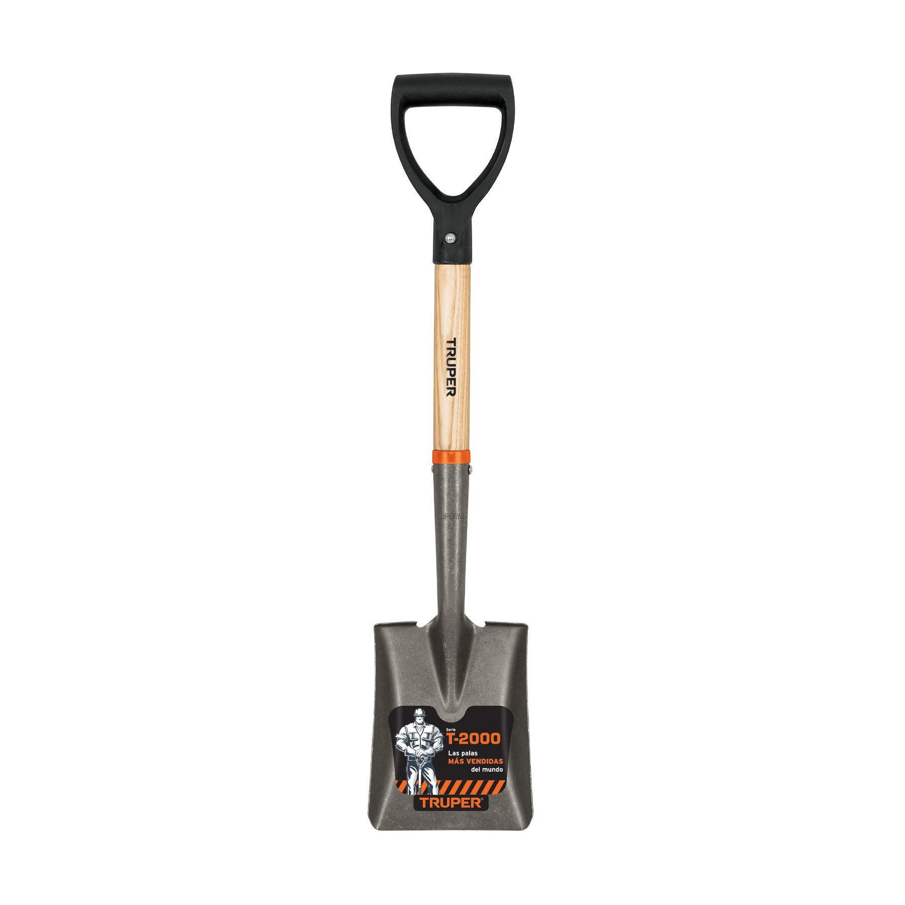 Pala cajuelera cuadrada, puño "D" mango de madera, TRUPER