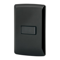 Placa armada con timbre, negro, línea Italiana, VOLTECK