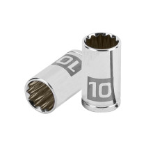 Dado de 10 mm, 12 puntas, cuadro 1/4", TRUPER