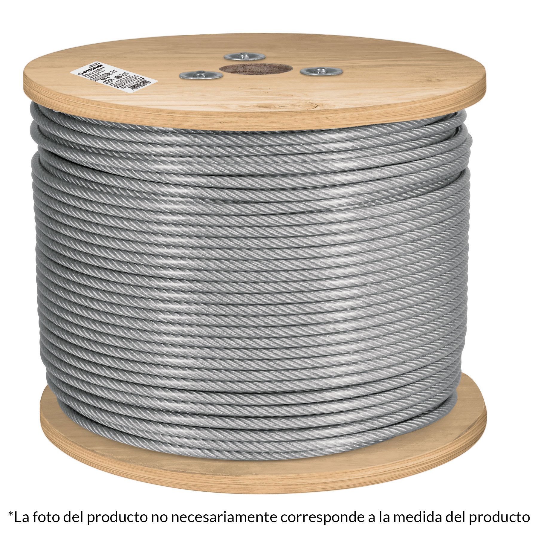 Metro cable flexible 3/16" acero 7x19 recubierto PVC, 300 m