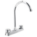 Mezcladora 8" fregadero cromo, cuello curvo,hexagonal, BASIC
