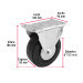 Rodaja hule 6", placa fija con balero, carga 150 kg, FIERO