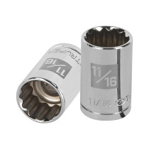 Dado de 11/16", 12 puntas, cuadro 1/2", TRUPER