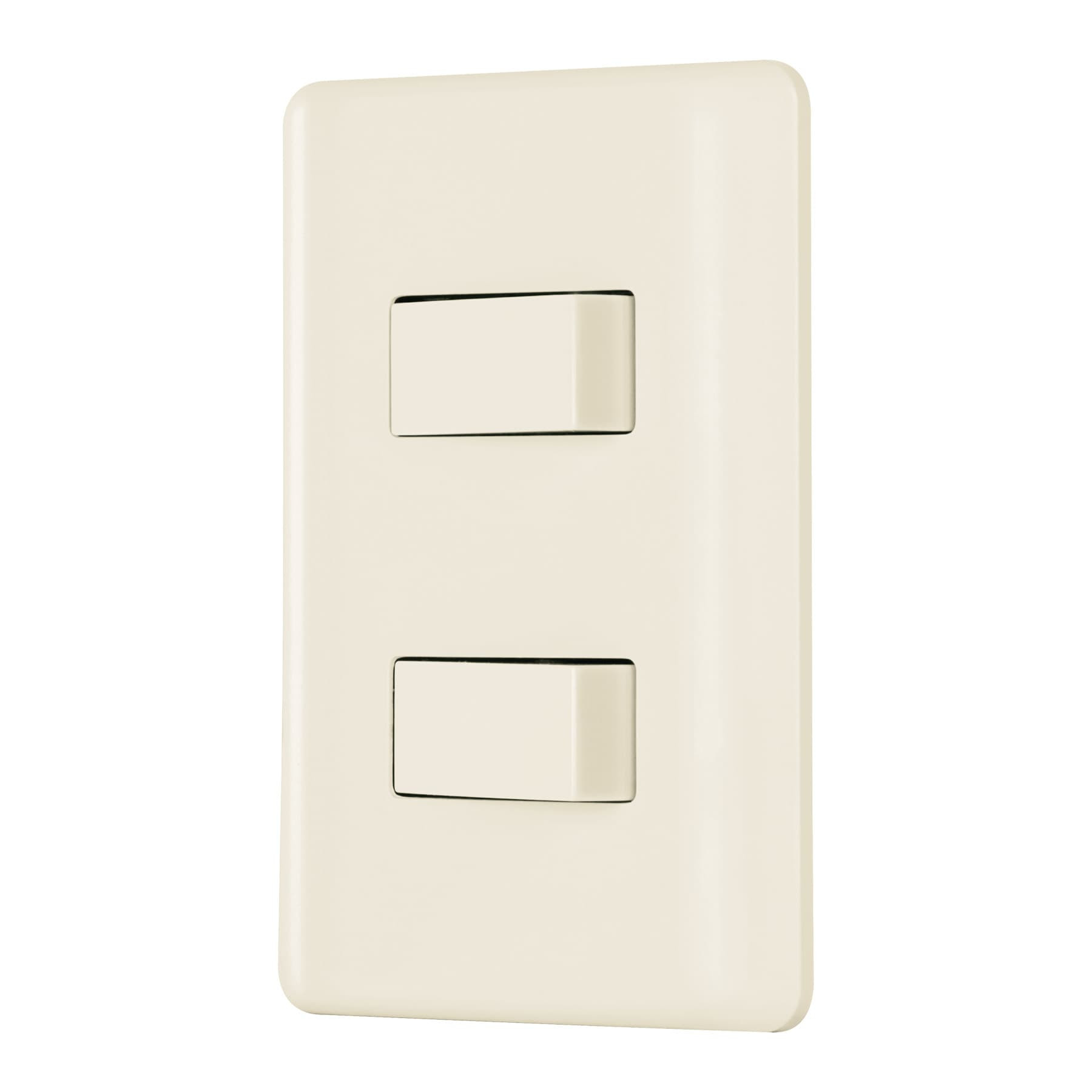 Placa armada, 2 interruptores, marfil, VOLTECK