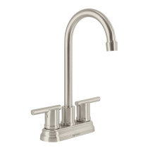 Mezcladora satín 4" para lavabo cuello tipo bar, ELEMENT