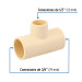 Tee reducida central de CPVC 3/4" x 3/4" x 1/2", FOSET