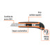 Cutter 18 mm profesional con alma metálica y grip, TRUPER