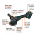 Esmeriladora 4-1/2", 20V, int. paleta, 1 batería 4Ah, MAX