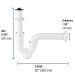 Céspol rígido de ABS con contra, para lavabo, FOSET