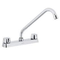 Mezcladora 8" fregadero cromo, cuello largo,hexagonal, BASIC