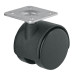 Rodaja tipo yoyo de 40 mm con placa, sin freno, FIERO