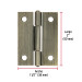 Bisagra rectangular 2 x 1-1/2", latón antiguo, HERMEX