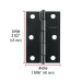 Bisagra rectangular 2-1/2 x 1-5/8", acero negro mate, HERMEX