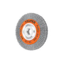 Carda alambre ondulado 8" x 1" para esmeril, TRUPER