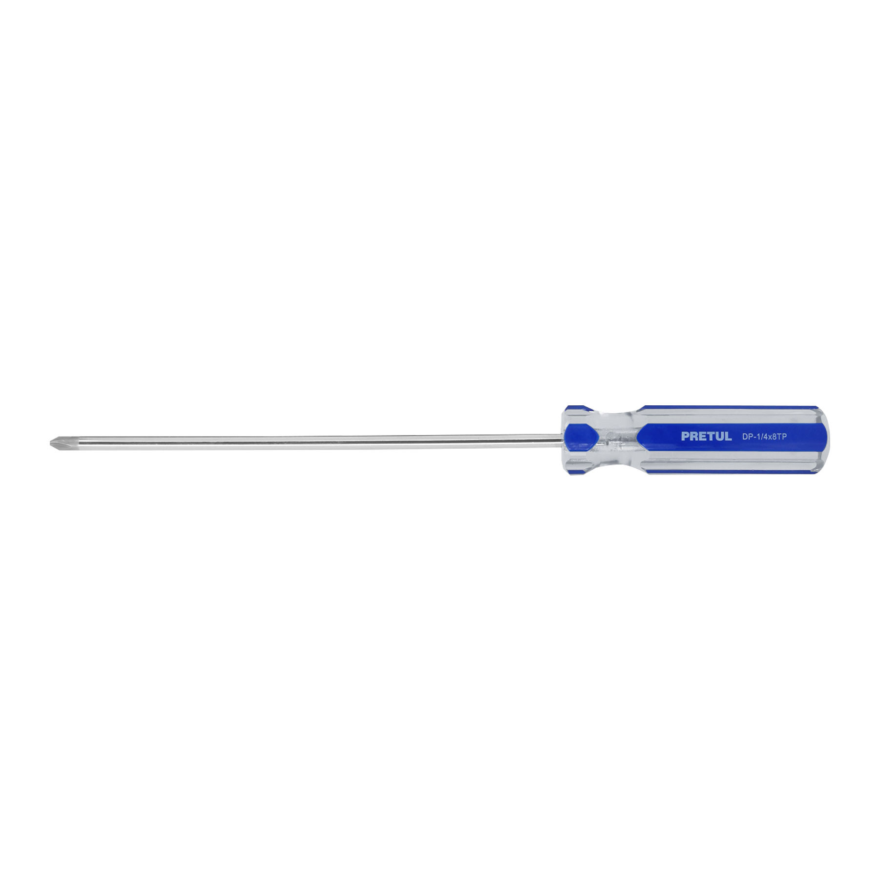 Desarmador de cruz 1/4 x 8" mango de PVC, PRETUL