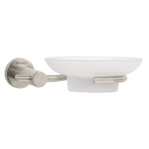 Jabonera metálica satín con plato de vidrio, FOSET ELEMENT