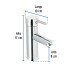 Monomando corto cromo para lavabo, FOSET TÚBIG
