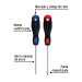 Dúo de desarmadores 3/16" x 4" mango Comfort Grip, PRETUL
