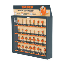 Exhibidor con 30 brocas para router, TRUPER