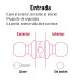 Cerradura tipo esfera, tubular, entrada, brillante, BASIC