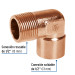 Codo 90° de cobre, rosca exterior 1/2", FOSET