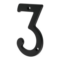 Número 3 de latón sólido 4", negro, HERMEX