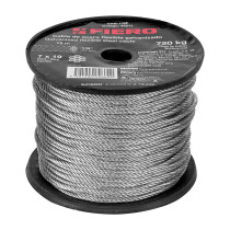 Metro de cable flexible 1/8" de acero 7x19 hilos, 75 m