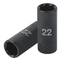 Dado largo impacto de 22 mm, 6 puntas, cuadro 1/2", TRUPER