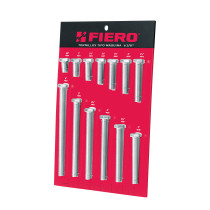 Exhibidor FIERO con tornillos tipo máquina, 3/8"