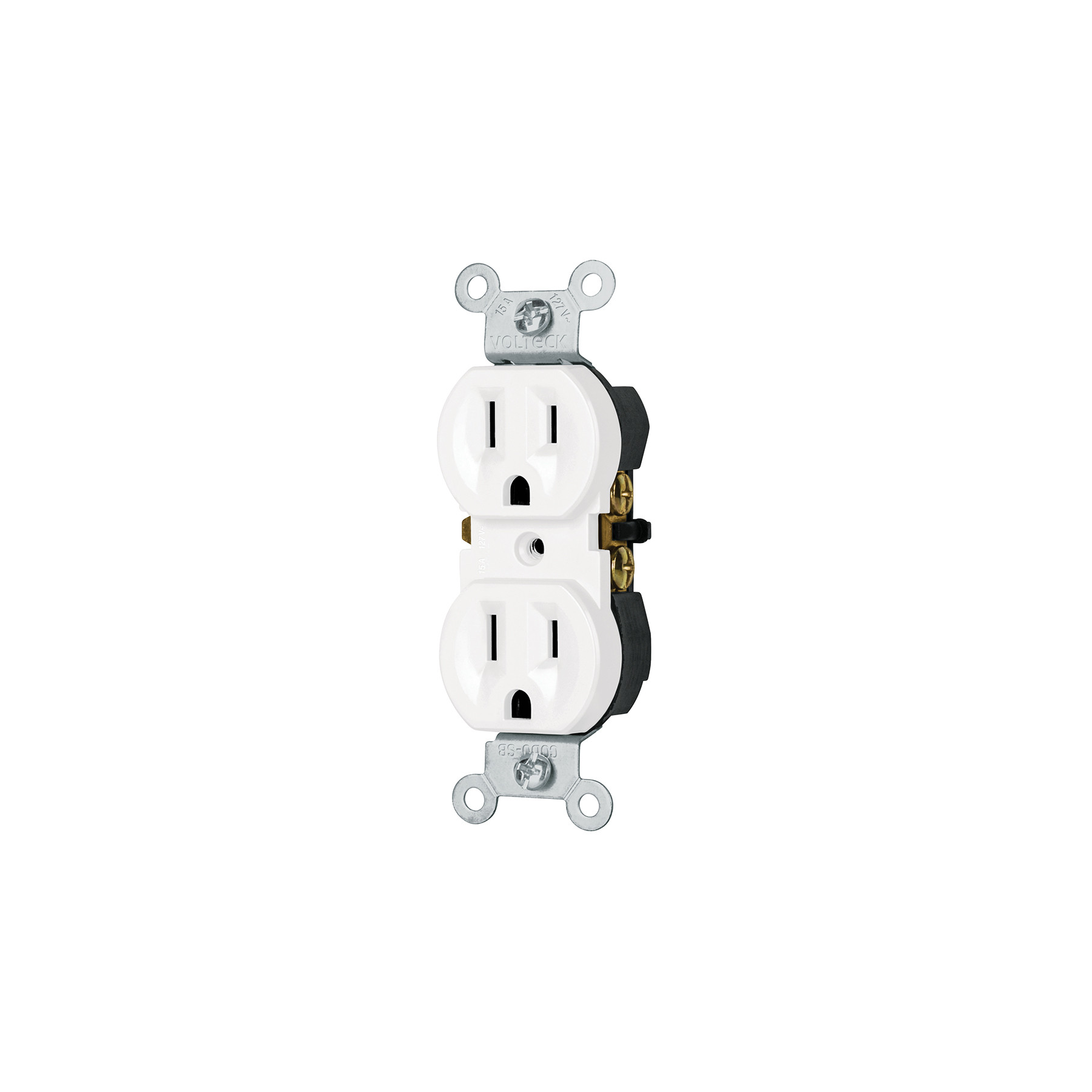Contacto dúplex, 2 polos 3 hilos, Standard, blanco, VOLTECK
