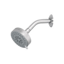 Regadera satín 4"con 5 funciones, con brazo, FOSET ELEMENT