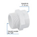 Adaptador macho de PVC de 2", FOSET