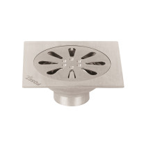 Resumidero cuadrado 4" x 4", acero inoxidable, gota, AQUA