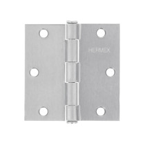 Bisagra cuadrada 3-1/2", satinado, cabeza plana, HERMEX