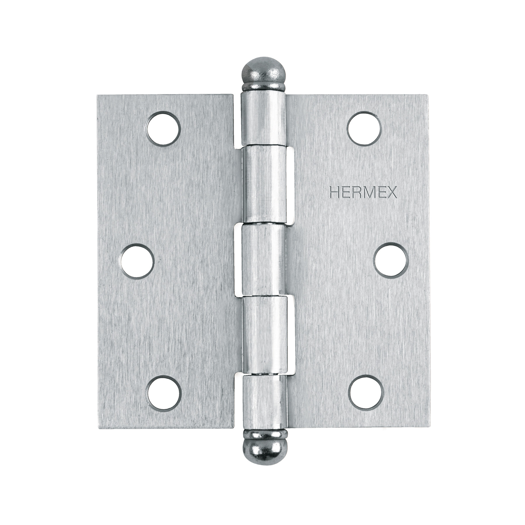 Bisagra cuadrada 3", satinado, cabeza redonda, HERMEX