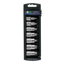Juego de 7 dados cuadro 1/2" punta hexagonal mm, TRUPER