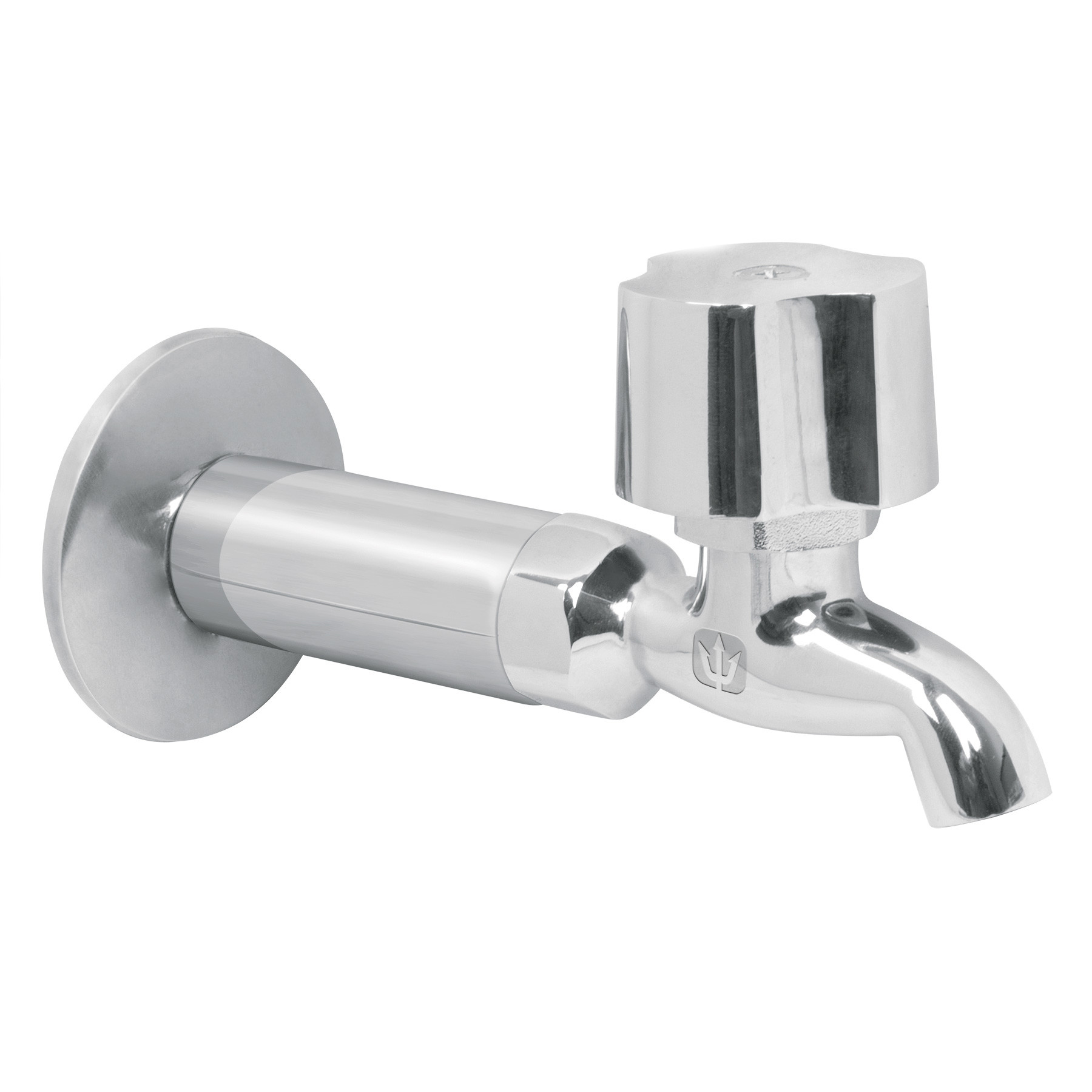 Llave 1/2" para fregadero con niple y chapetón, cromo, BASIC
