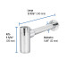 Céspol de bote minimalista 1 1/4", cromo, para lavabo, FOSET