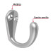 Gancho sencillo tipo perchero, 4 cm, cromo mate, HERMEX