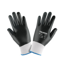 Guantes de poliéster recubiertos de nitrilo, M, TRUPER