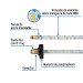 Manguera pigtail, aluminio, 7/16" x 7/8", 55 cm, FOSET