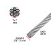 Metro de cable rígido 1/16" de acero 7x7 hilos, 300 m, FIERO
