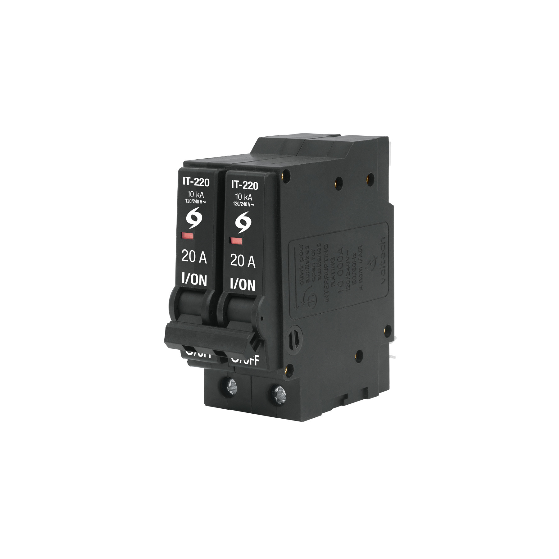 Interruptor de 2 polos 20A, enchufable, VOLTECK