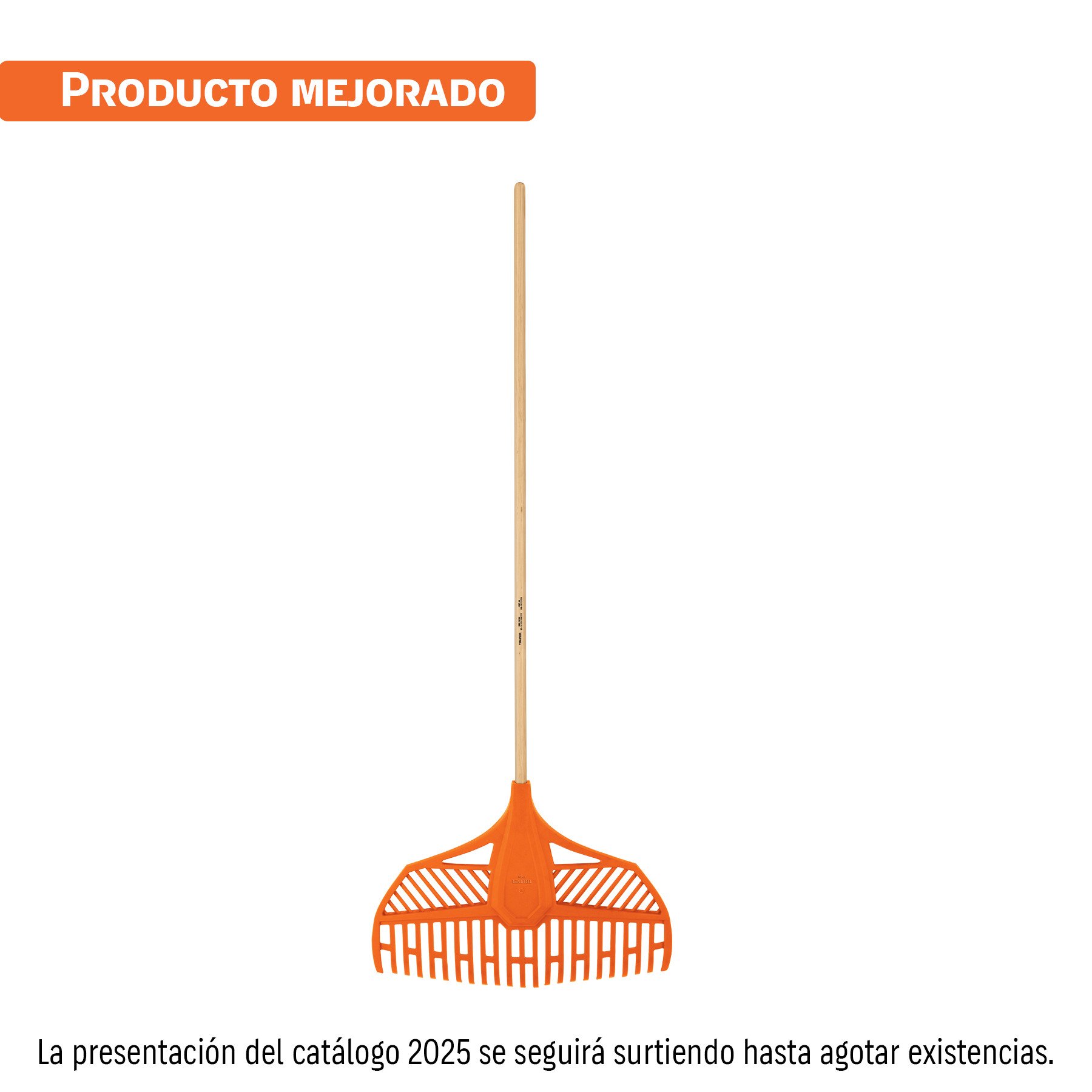 Escoba plástica para jardín, flexible, 23 dientes, mango 48"