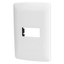 Placa 1 módulo de ABS, línea Italiana, color blanco, VOLTECK